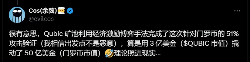 Qubic矿池3亿美元市值撬动门罗币50亿市值引发安全预警
