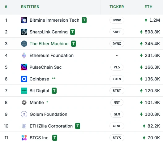 ETHZilla以太坊持仓量跻身全球前十，市值达3.805亿美元