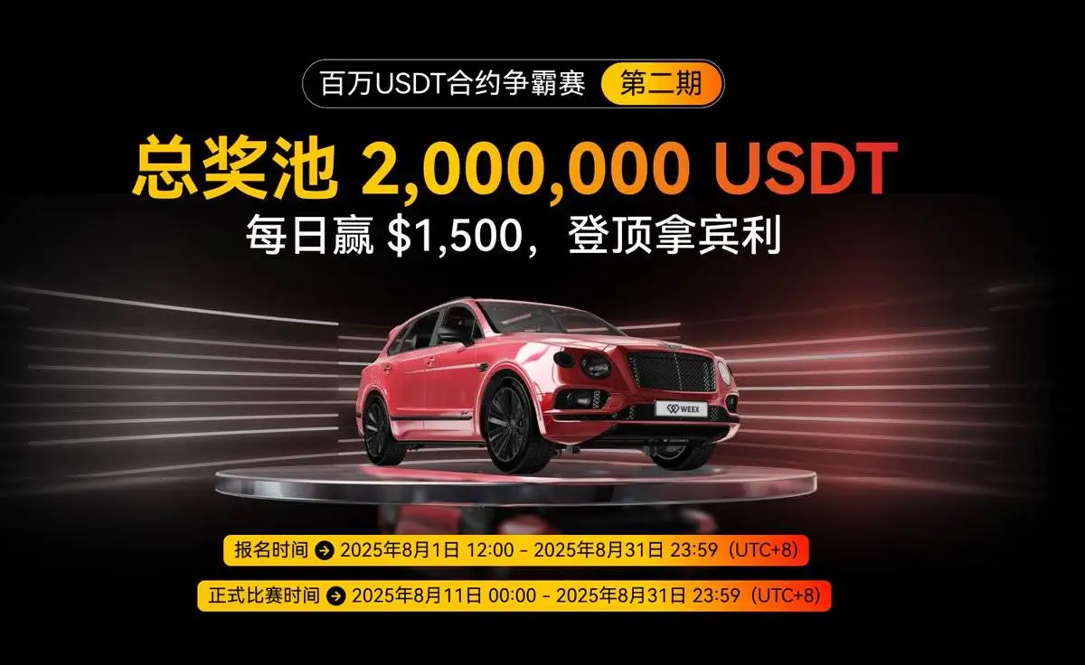 WEEX唯客交易所第二期合约争霸赛进入最后倒计时 总奖池200万USDT