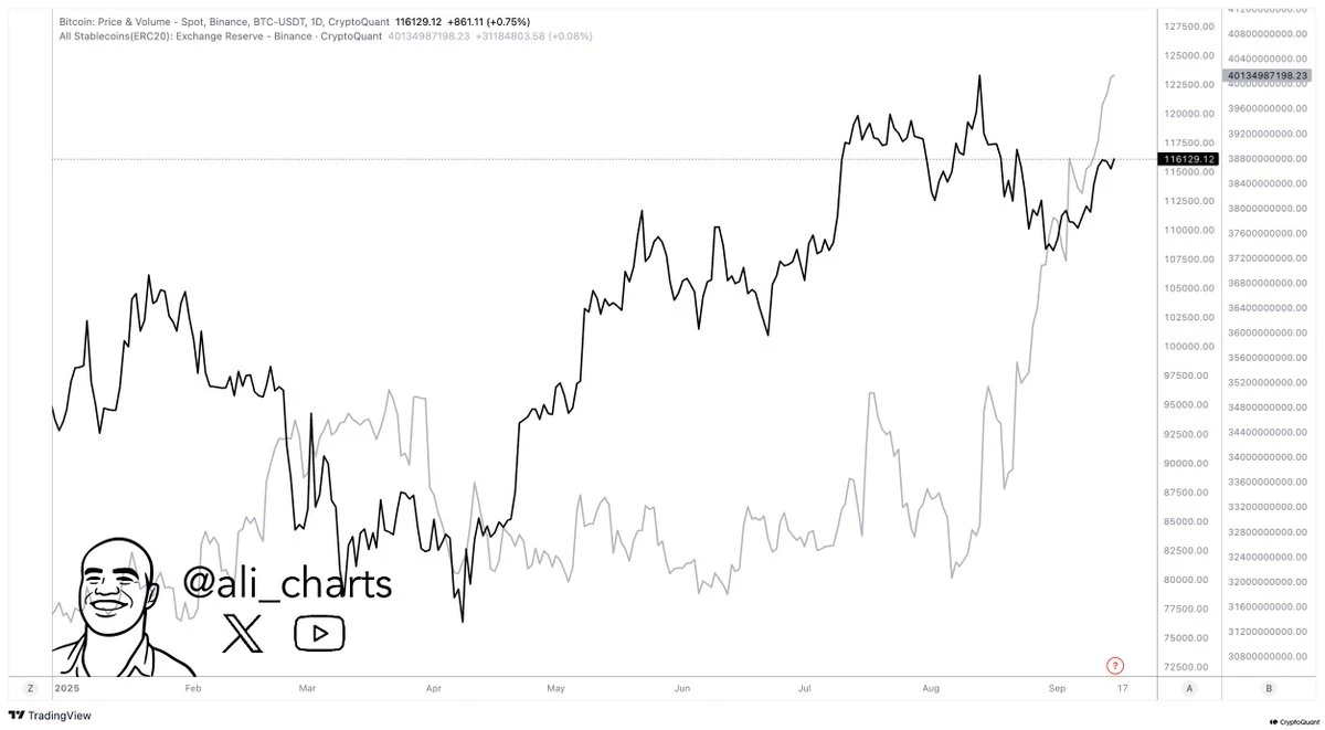 币安稳定币储备首破400亿美元